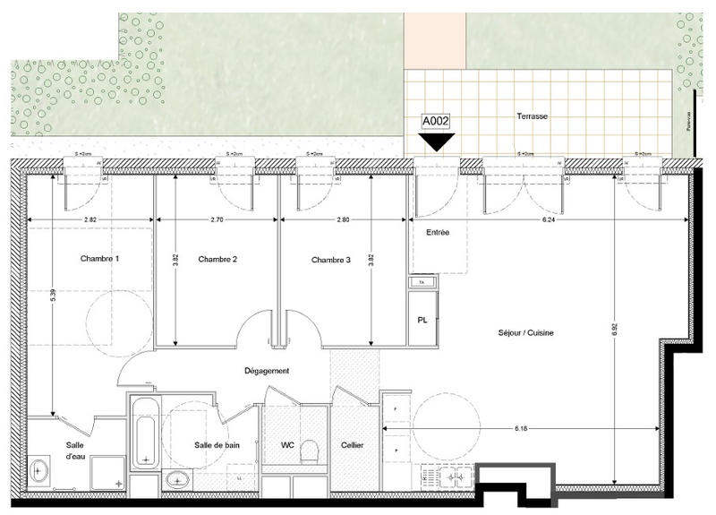 Appartement - 97 m² - 4 pièces