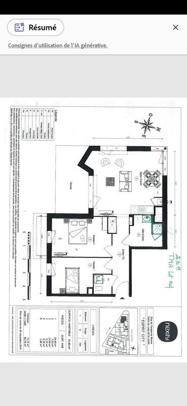 Appartement - 62 m² - 3 pièces
