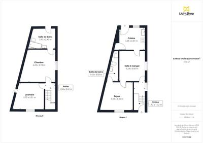 Maison - 73 m² - 3 pièces