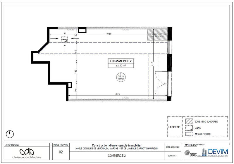 Local commercial - 62 m²