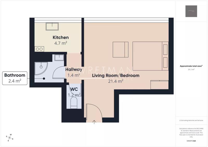 Appartement - 31 m² - 1 pièce