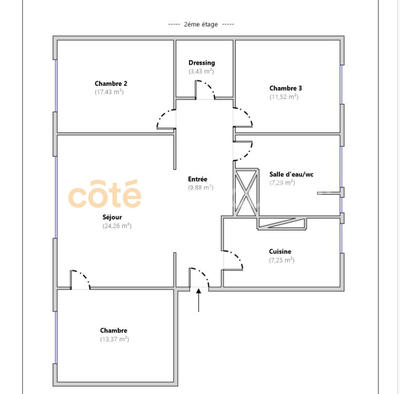 Appartement - 94 m² - 4 pièces