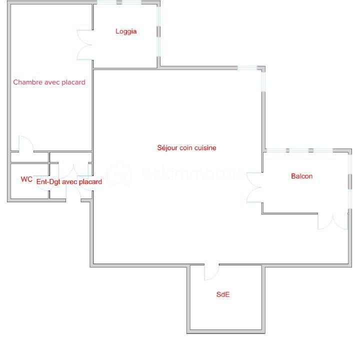 Appartement - 43 m² - 2 pièces