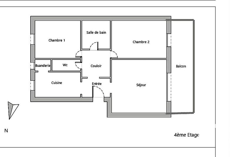 Appartement - 59 m² - 3 pièces