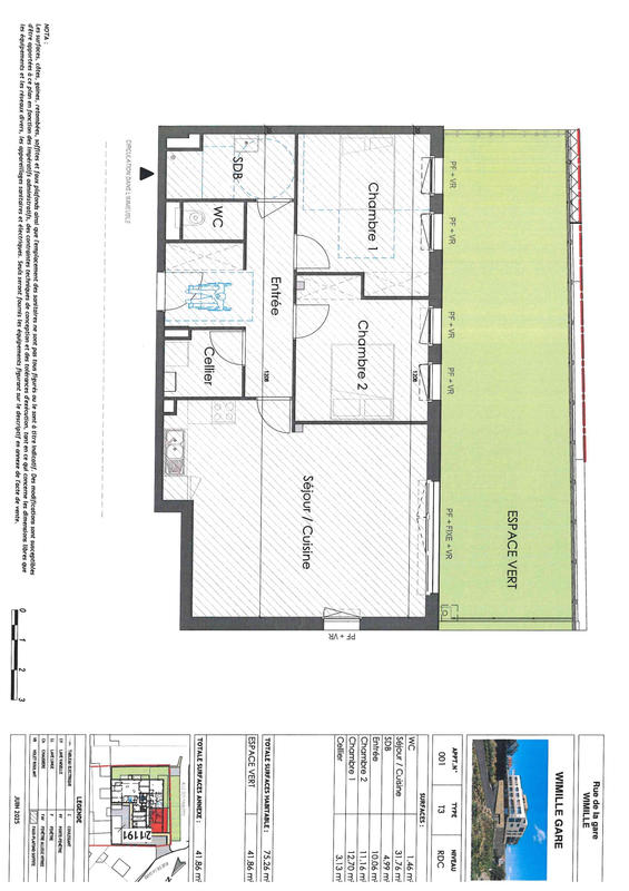 Appartement - 75 m² - 3 pièces