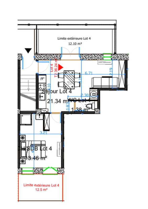 Appartement - 36 m² - 2 pièces