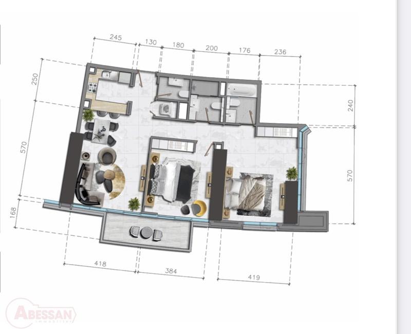 Appartement - 116 m² - 3 pièces