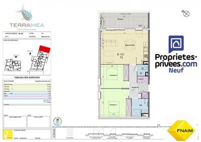 Appartement - 62 m² - 3 pièces