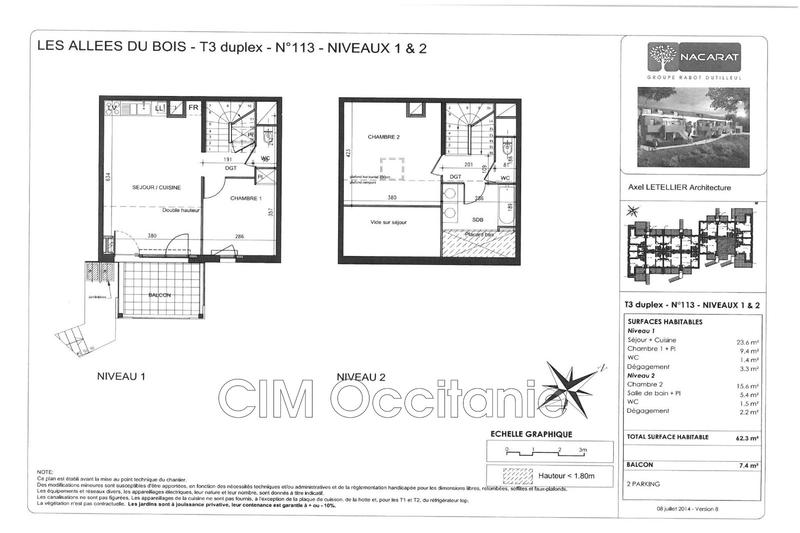 Appartement - 62 m² - 3 pièces