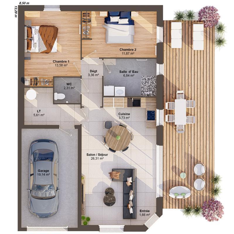 Maison - 76 m² - 4 pièces