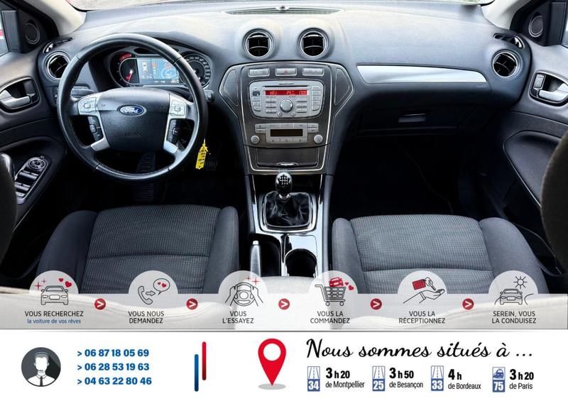 Ford Mondeo 1.8 Tdci 125cv Bv6 Titanium édition*Ct Révision Kit Distribution Entretien Complet*Véhicule Sous Garantie*100 Points de Contrôles*CarteGrise Moitié prix (Véhicule plus 10 ans)*Vitres teintées*Régulateur limiteur vitesse*Climatisation*Accoudoir