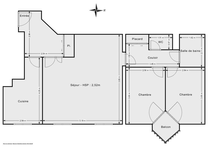 Appartement - 70 m² - 3 pièces
