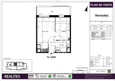 Appartement - 40 m² - 2 pièces