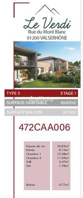 Appartement - 65 m² - 3 pièces