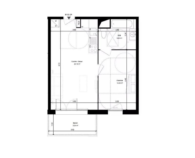Appartement - 41 m² - 2 pièces