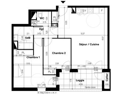 Appartement - 67 m² - 3 pièces