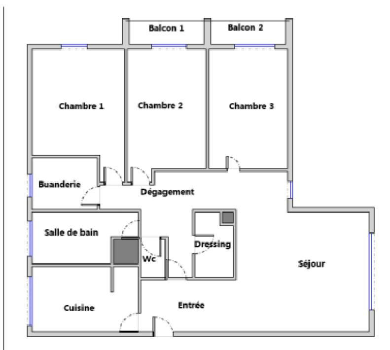 Appartement - 93 m² - 5 pièces