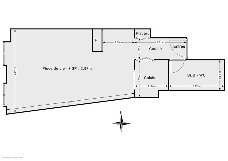 Appartement - 35 m² - 1 pièce