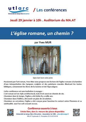 Conférence : "L'église romane, un chemin ?" par Yves Mur