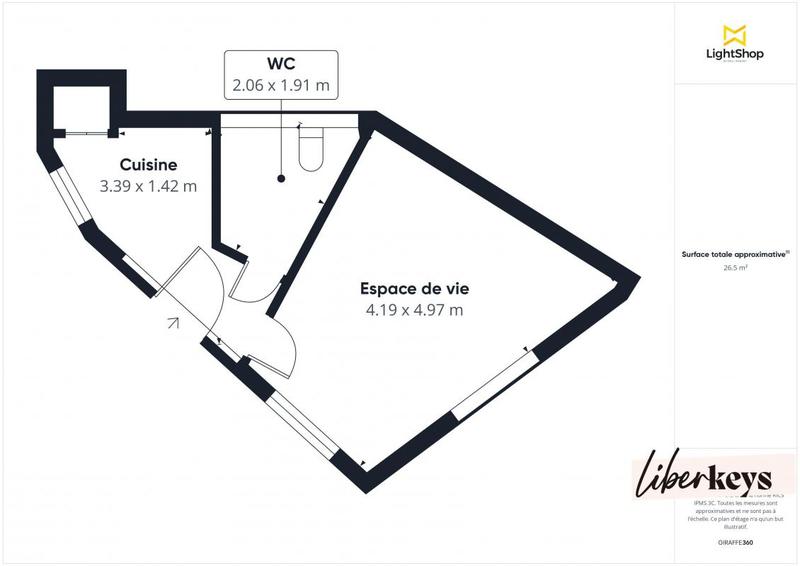 Studio - 25 m² - 1 pièce