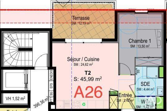 Appartement - 46 m² - 2 pièces