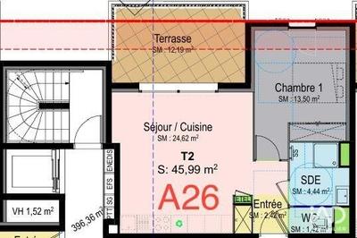Appartement - 46 m² - 2 pièces