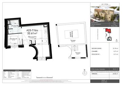 Appartement - 32 m² - 1 pièce