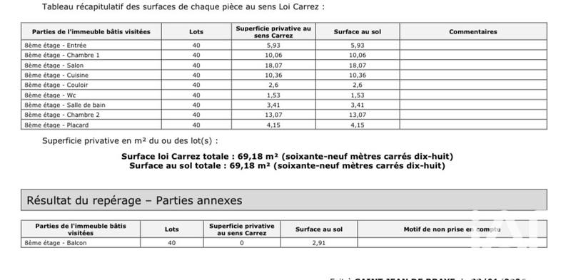 Appartement - 69 m² - 3 pièces