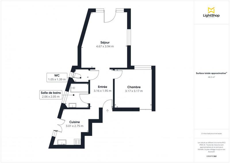Appartement - 45 m² - 2 pièces