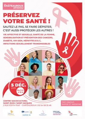 Dépistages diabète, Vih-Sida, hépatites B &amp; c, infections sexuellement transmissibles