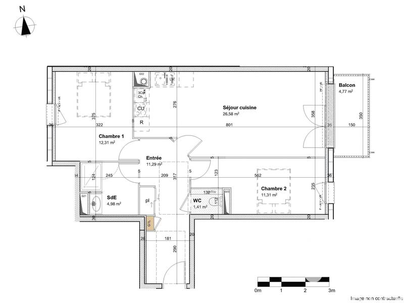 Appartement - 68 m² - 3 pièces