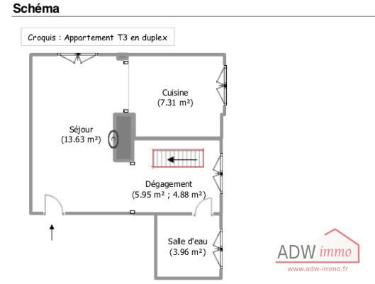 Appartement - 59 m² - 3 pièces