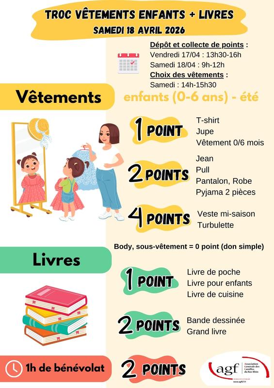 Troc vêtements enfant + Livres