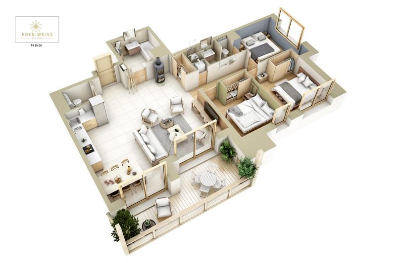 Appartement - 90 m² - 4 pièces