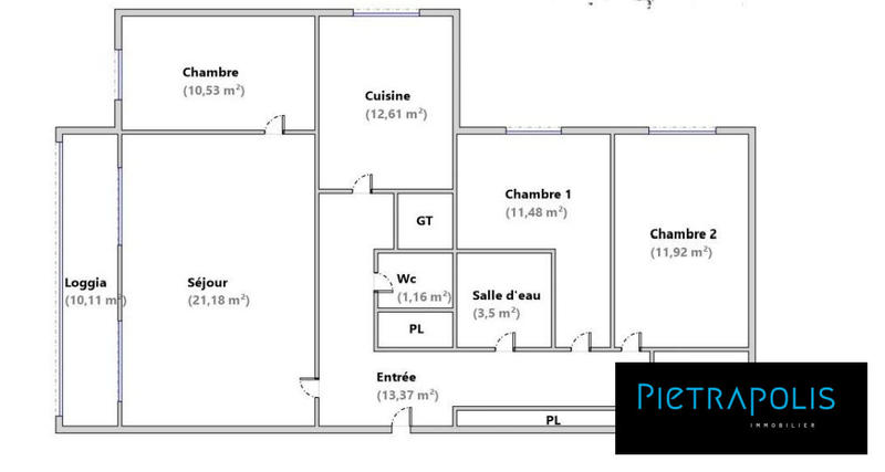 Appartement - 88 m² - 4 pièces