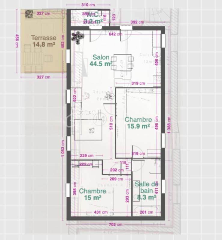 Appartement - 85 m² - 4 pièces
