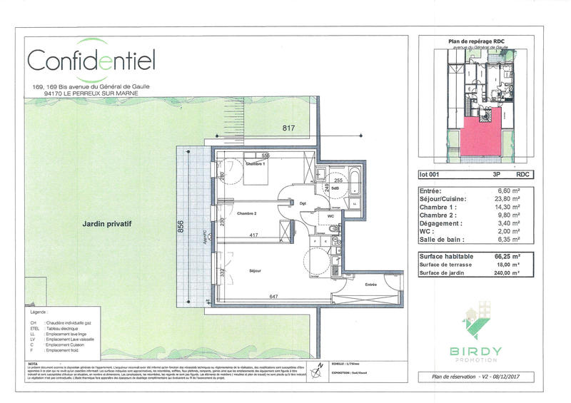 Appartement - 65 m² - 3 pièces