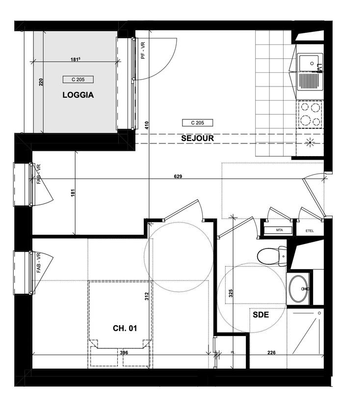 Appartement - 38 m² - 2 pièces