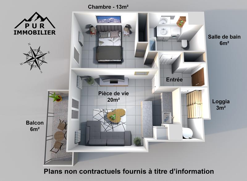 Appartement - 46 m² - 2 pièces