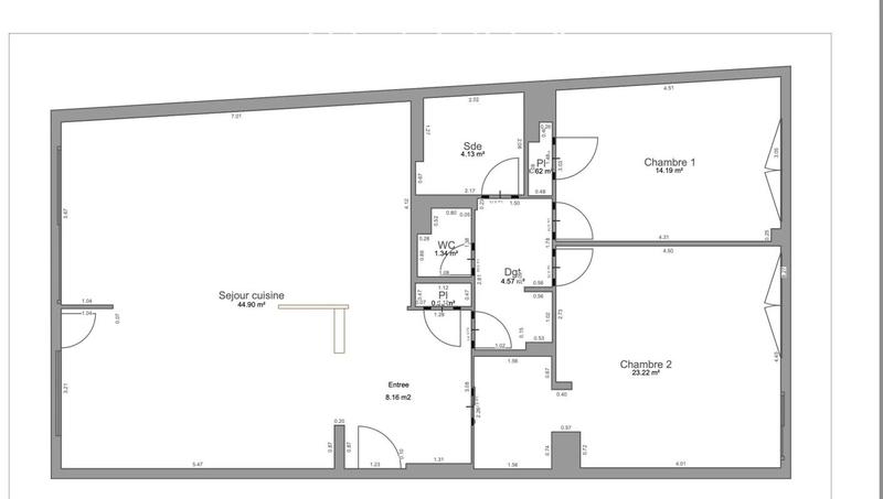 Appartement - 102 m² - 4 pièces