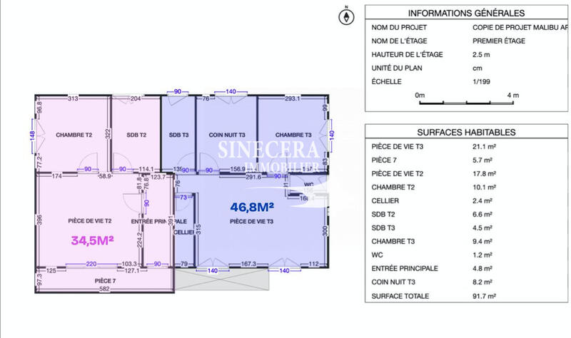 Appartement - 35 m² - 2 pièces