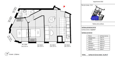 Appartement - 51 m² - 3 pièces