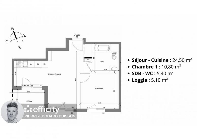 Appartement - 40 m² - 2 pièces