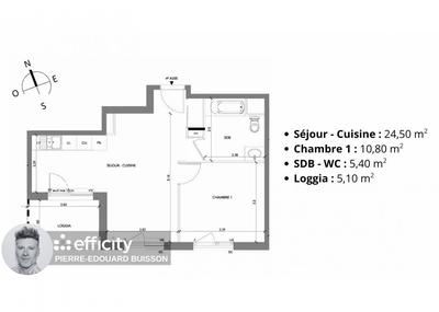 Appartement - 40 m² - 2 pièces