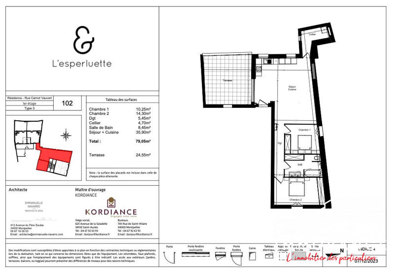 Appartement - 79 m² - 3 pièces