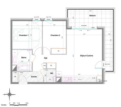 Appartement - 65 m² - 3 pièces