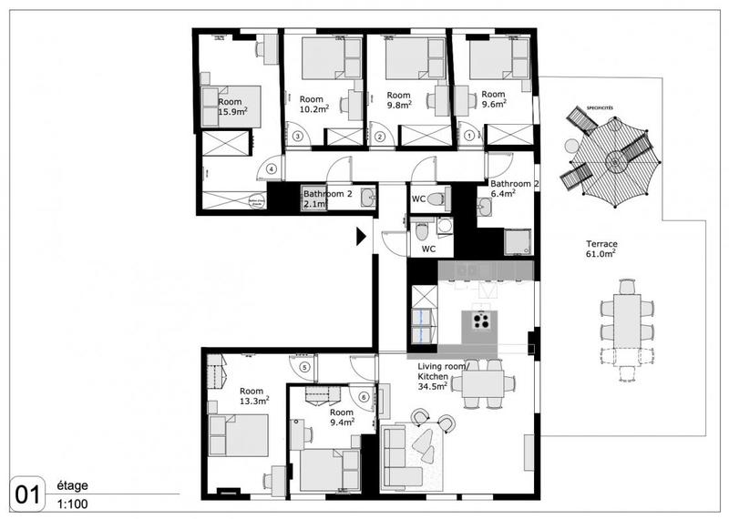 Appartement - 136 m² - 7 pièces