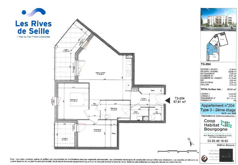 Appartement - 67 m² - 2 pièces