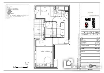 Appartement - 62 m² - 3 pièces
