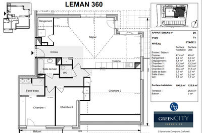 Appartement - 107 m² - 4 pièces